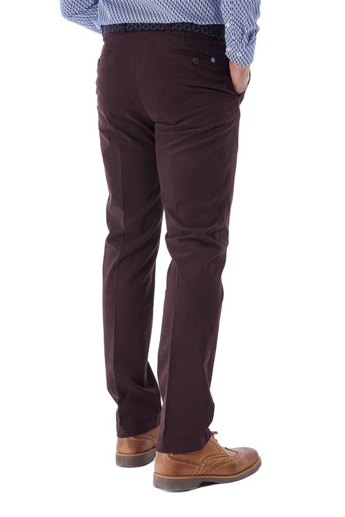 Longford  Autumn Stretch Cotton Grape Chino Trouser