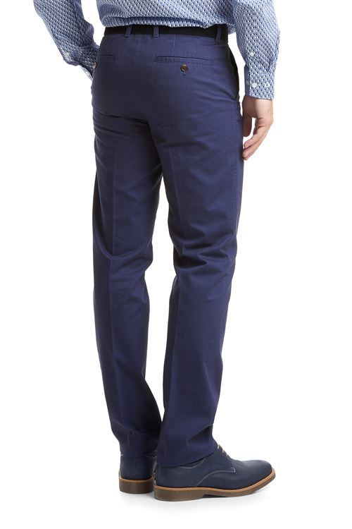 Romford Dark Blue Stretch Cotton Chino Trouser