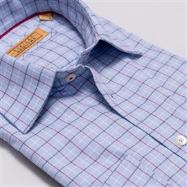 Cumbria Light Blue Brushed Cotton Check Shirt