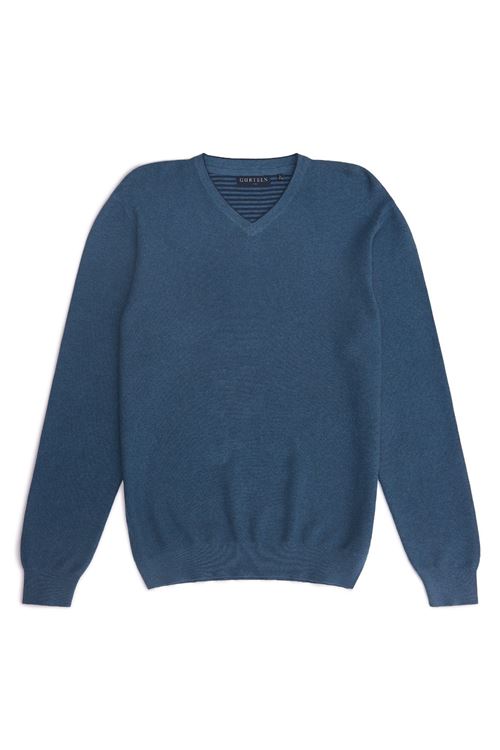 Wetherby Air Force Blue V Neck Jumper