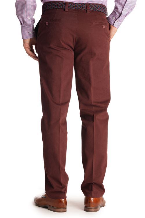 Ladbrook Autumn Stretch Cotton Cranberry Chino Trouser