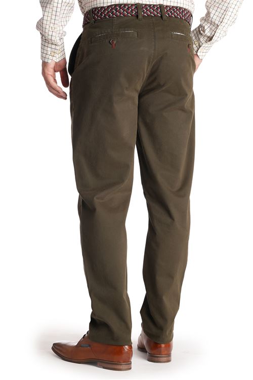 Fairfield Stretch Cotton Olive Chino Trouser