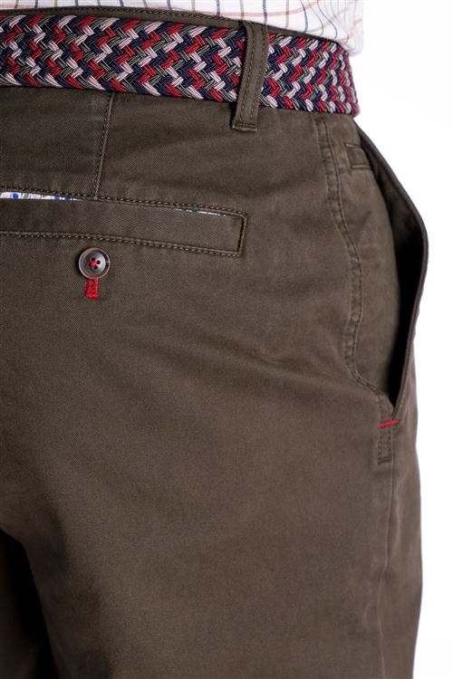 Fairfield Stretch Cotton Olive Chino Trouser