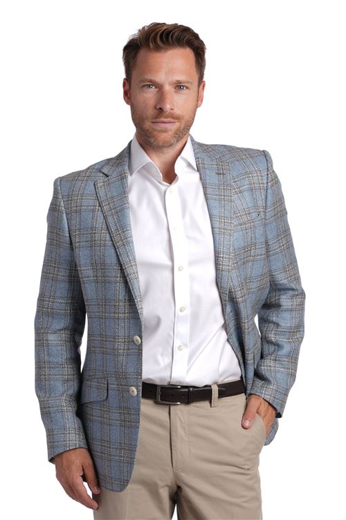 Napoli Spring Light Blue Check Jacket