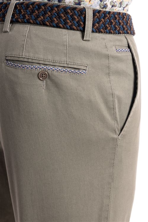 Hatfield Spring Stretch Cotton Dark Mint Pick and Pick Chino Trouser