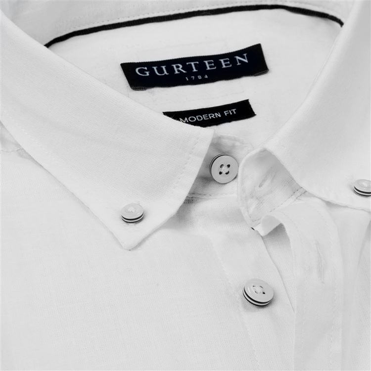 Newport White Linen Cotton Plain Shirt